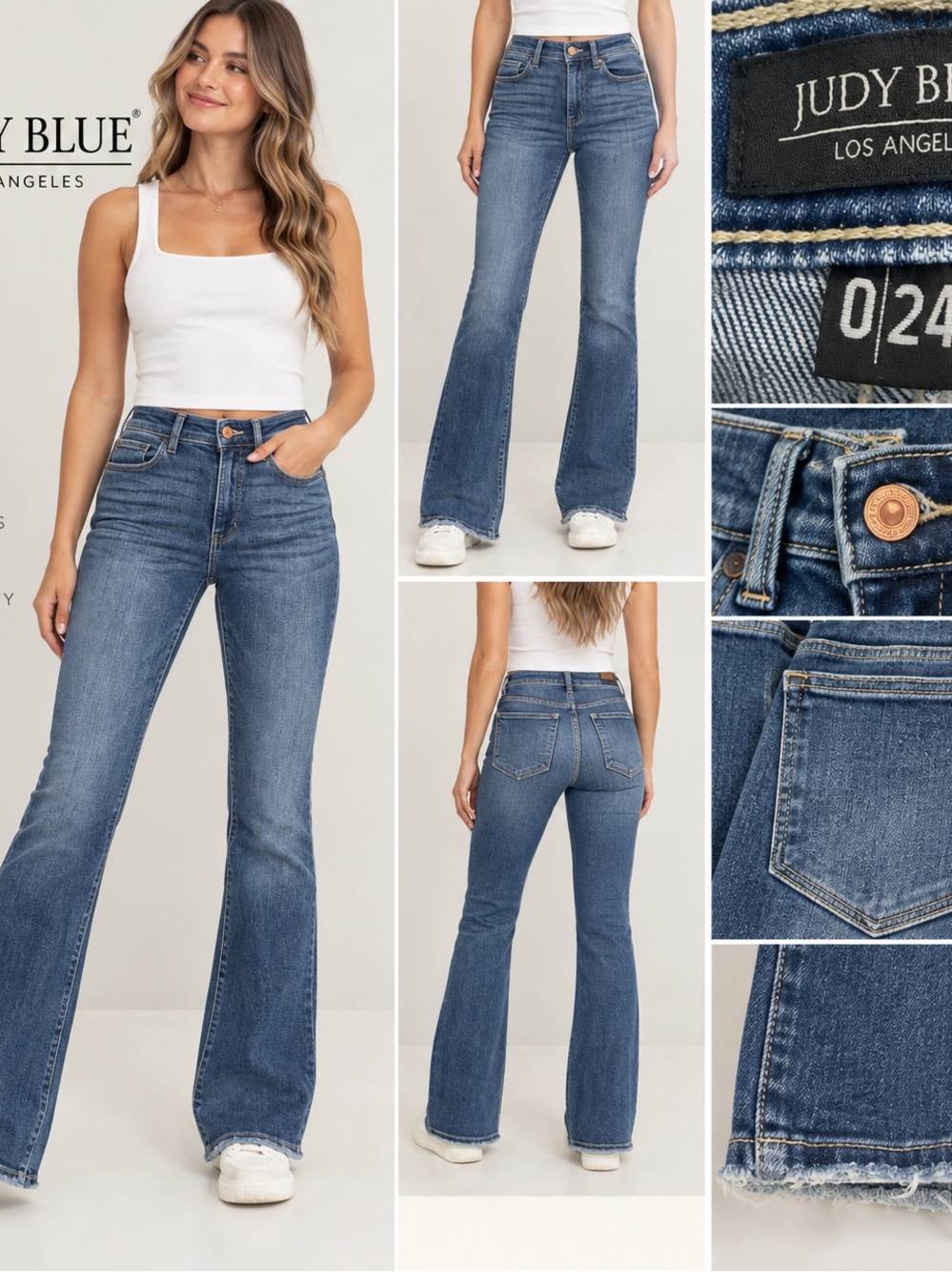 Judy Blue Size 0/24 Flare Jeans Medium Wash High Rise Denim